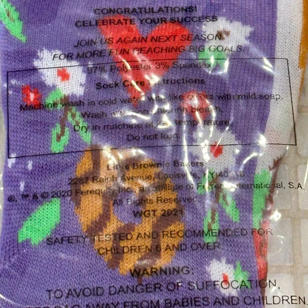 Girl Scouts Cookie Horse Purple Socks NWT